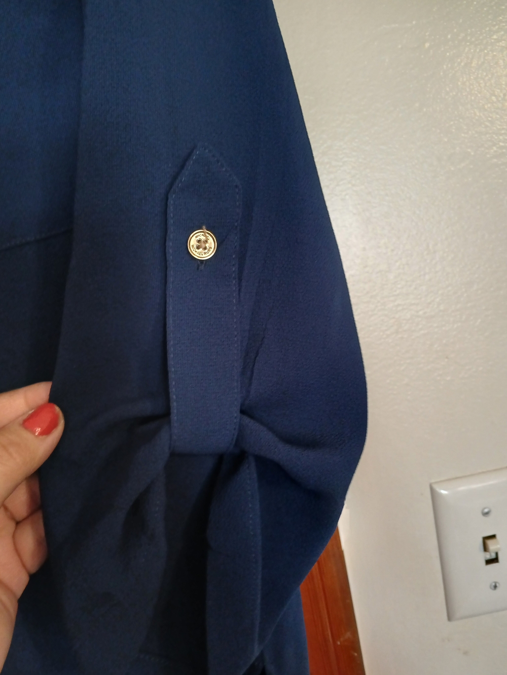 Michael Kors Cobalt Blue Zip-Front Blouse - Picture 5 of 5
